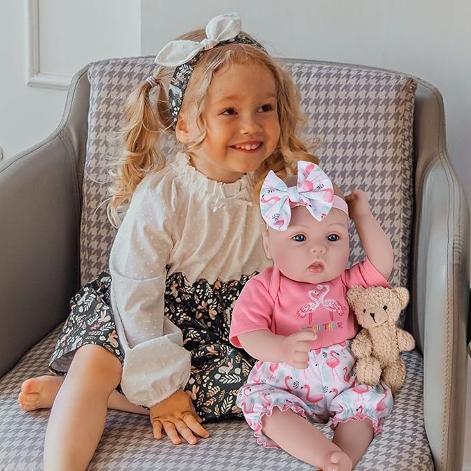Milidool Realistic Reborn Baby Dolls Girl - Realistic Baby Dolls Girl Real Looking 18 inch Doll with Soft Poseable Body, Lifelike Newborn Baby Doll, Kids Gift for 3+ Years Old