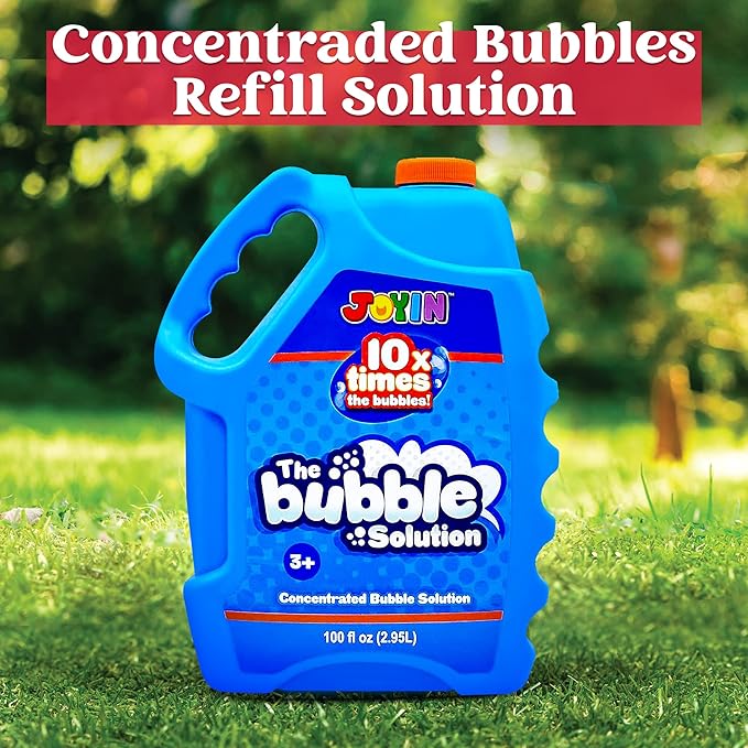 JOYIN 100 Oz Concentrated Bubble Solution (up to 8 Gallon) for Large Party in Summer Celebrations, Party Favor, Bubble Summer Toy, Classroom Prizes, Easter (Blue)