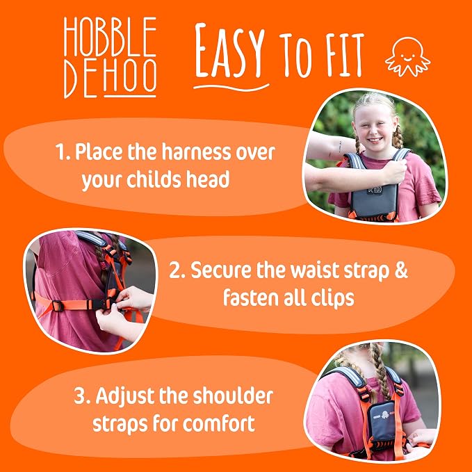 Hobble De Hoo XL Autism Safety Harness for Kids & Teens 7+ | Walking Safety Vest with Grab Handles & Reflective Strips