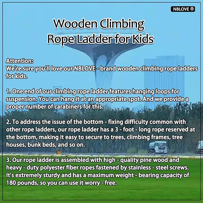 Innovative Rainbow Kids' Wooden Rope Ladder - 3/4/5-Group Connectivity, 14-Inch Wide, Ideal Ninja Warrior Accessory for Tree, Swing & Play (Set2: 3-Interlinked Colorful Ladders)