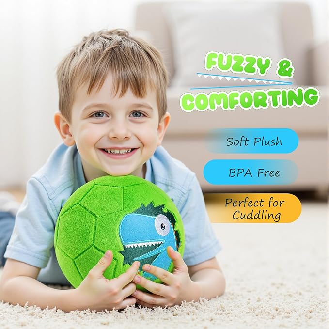 PlayZap Toddler Soccer Ball with Plush Cover, BPA Free - Size 3 Soccer Ball Soft Touch with Pump for Babies, Toddlers & Kids Ages 1-3 3-5 5-8 - Indoor Outdoor Toys Gift for Boys Girls' Birthday