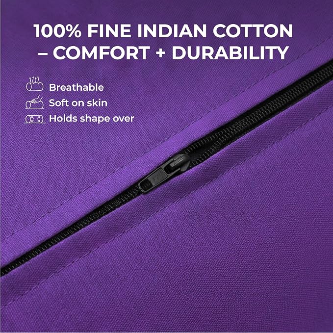 Yogikuti Iyengar Yoga Bolster for Restorative Yoga and Meditation – Lightweight Cotton Support Pillow with Handle for Easy Carry, Versatile for Pose Modification, Balance, Back Relief, and Relaxation