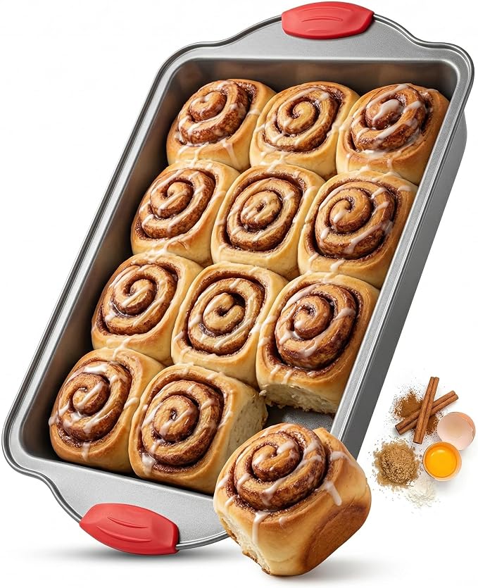 Boxiki Kitchen Non-stick 9x13 Rectangular Cake Pan - Durable Baking Pan for Oven Delights & Sheet Cakes - Non-Toxic, PTFE & PFOA Free