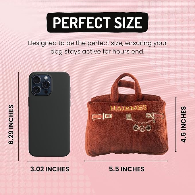 Dog Diggin Designs Runway Pup Collection | Unique Squeaky Parody Plush Dog Toys – Haute Couture Purses & Handbags