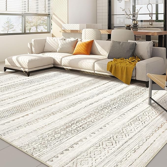 Nakagishi Boho 5x7 Area Rug Living Room Rugs Machine Washable Colorful | Soft, Pet & Kid Friendly, Carpet for Living Room/Bedroom/Office/Kitchen/Nursery, Daily Home Decor Stain Resistant Moroccan
