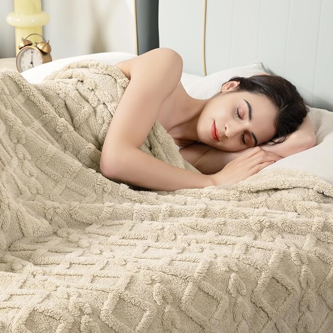 Aganear Throw Blanket - Cozy Soft Lightweight Fuzzy Throw Blanket for Women Portable Throw Blankets for Couch, Warm Present for Birthday, Christmas, Halloween, Housewarming(50"x60", Khaki) | Lightweight Fuzzy Throw,Warm Gift for Women,Christmas,Housewa...