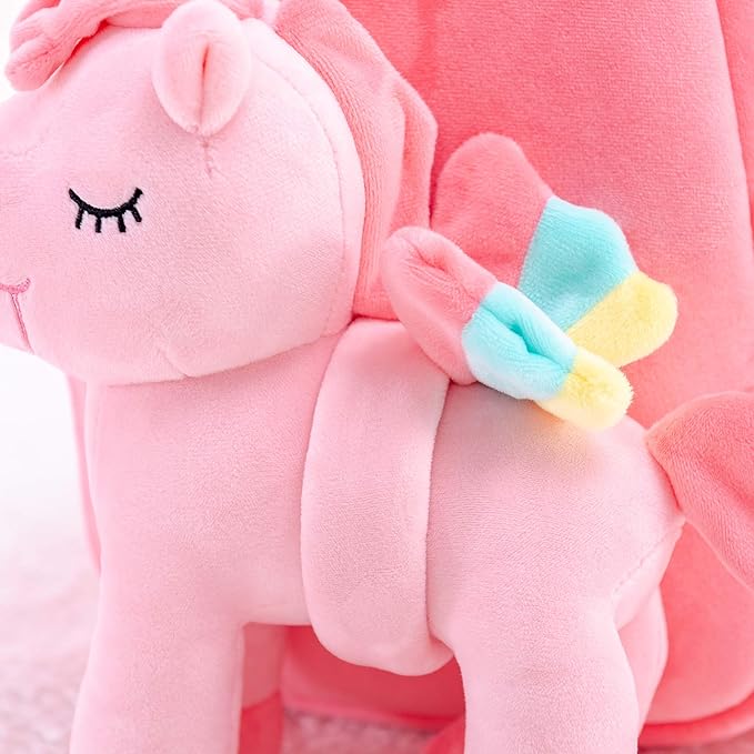 Lazada Unicorn Kids Backpack Stuffed Toy Toddler Backpacks Plush Backpack Pink 9.5"