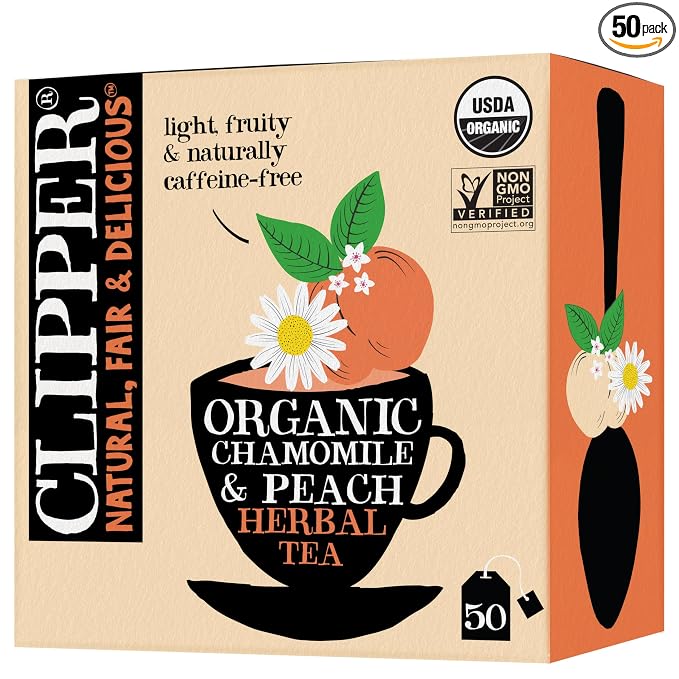 Clipper Organic Chamomile & Peach Tea Bags, 50 Bags
