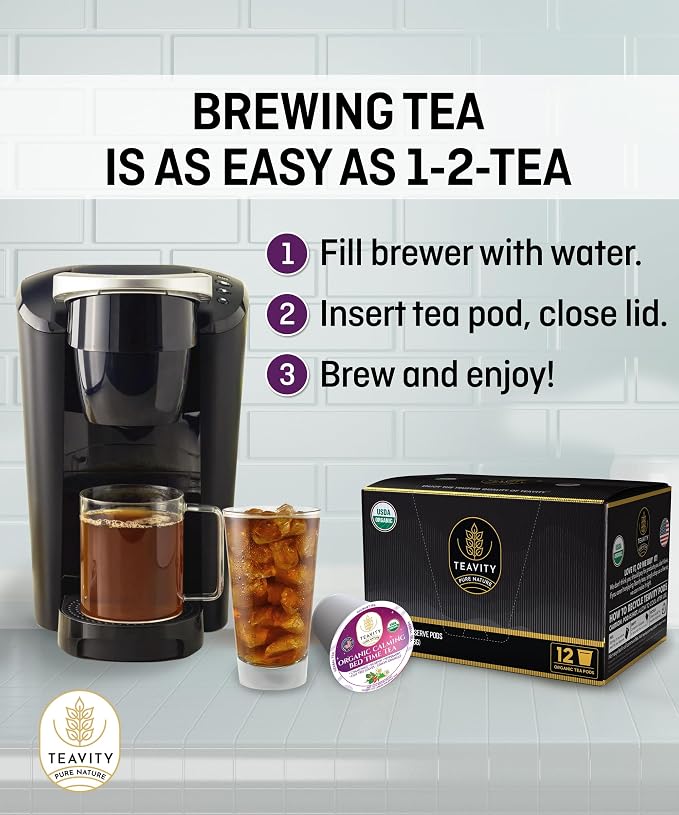 Organic Chamomile Sleep Tea Pods for Keurig - Naturally Decaf Tea - Calming Bed Time Tea by Teavity (24 Tea Pods)