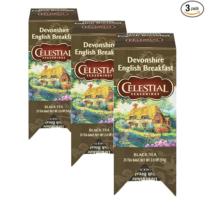 Celestial Seasonings Devonshire English Breakfast Black Tea 25 Tea Bags (Pack of 3)