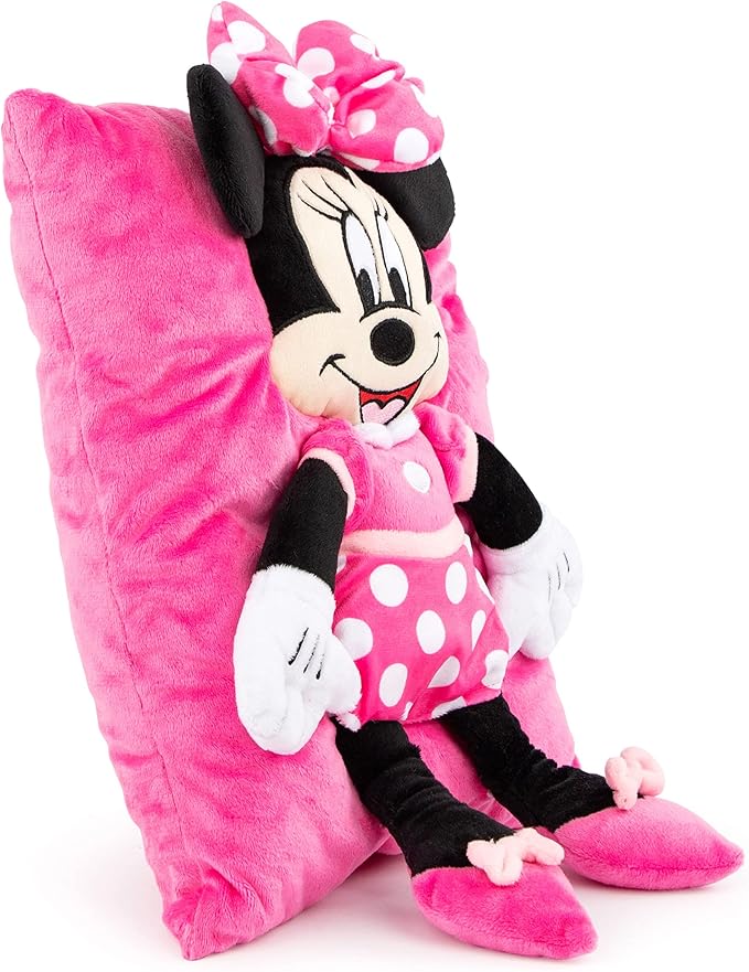 Jay Franco Disney Minnie Mouse 3D Snuggle Pillow – Super Soft Plush Stuffed Animal, 15 x 11 Inches – Kids Bedroom Decor and Gift for Girls – Official Licensed