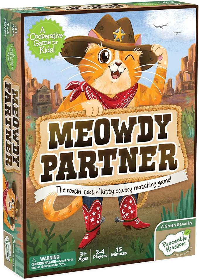 Peaceable Kingdom Meowdy Partner Matching Game for Boys & Girls Age 3 to 5 - A Cooperative Memory Game for Kids