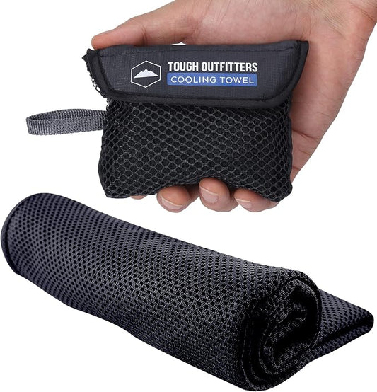 Tough Outdoors Cooling Towel - Cooling Towels for Neck & Face - Ice Wrap & Sweat Rag for Camping Gym Yoga & Sports - Workout Towel for Gym Sweat - Cool Towels for Extreme Heat