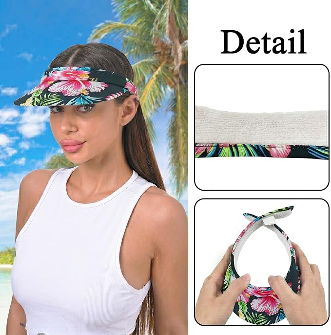 3 Pack Sports Sun Visor Hat Women Men Adjustable Clip On Visors Outdoor Golf Beach Cap