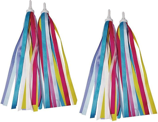 Colorful Bike Streamers Girls Boys Kids Bicycle Tassel Ribbon Handlebar Scooter Streamer 2 Pairs 18 Bands