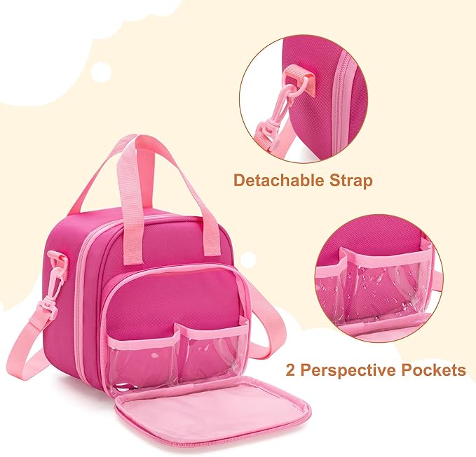 LoDrid Carrying Case Compatible with Little Tikes Story Dream Machine Starter Set, Multiple Pockets for Books and Accessories, Pink, Bag Only (Patent Design)