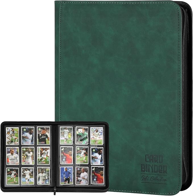 Trading Card Binder, Premium 9 Pocket Double Sided 540 Pocket PU Card Collection Binder, Collectible Trading Card Albums for MTG, TCG, Sport Card, Game Cards (Dark Green)