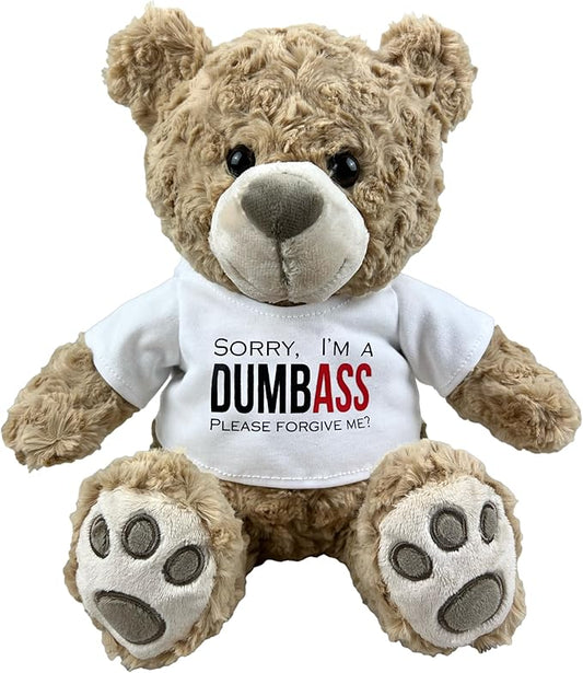 I’m Sorry Teddy Bear 10” Sitting | I Love You Im Sorry Plushie | Im Sorry Gifts for Her Stuffed Animal