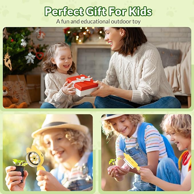 Mafiti Microscope for Kids Mini Pocket Handheld Kids Microscope Educational Science Kit Toys Xmas/Birthday Gifts for Aged 3-12 Girls Boys,Yellow