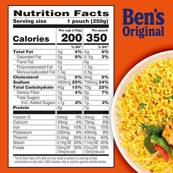 BEN'S ORIGINAL Ready Rice Garden Vegetable Flavored Rice, Easy Dinner Side, 8.8 oz Pouch (Pack of 6)