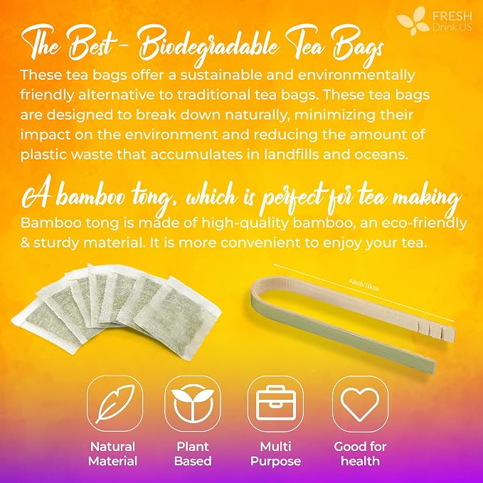 FreshDrinkUS, Premium 60 Chamomile Lavender Tea Bags, Calming Herbal Blend Strong Support for Relaxation & Better Sleep | Naturally Caffeine-Free Bedtime Tea with Soothing Floral Aroma, 100% Natural, Hand-made No Sugar/ Caffeine/ Gluten, Vegan