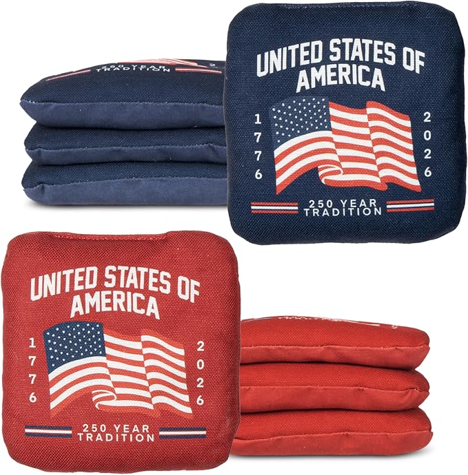 Play Platoon Pro Cornhole Bags Set of 8 - Professional Dual Sided Slick and Sticky Side Competition Corn Hole Bags - Tournament Series