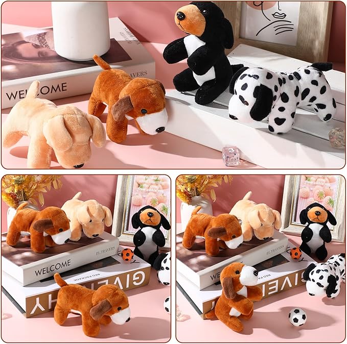Sosation 20 Pcs Mini Stuffed Animal Dog Bulk Adopt a Puppy Favors Soft Puppy Gift Party for Kids Graduation Birthday Party Charity Donation Classroom Goodie Stuffer (Lively Style,Vivid Color)