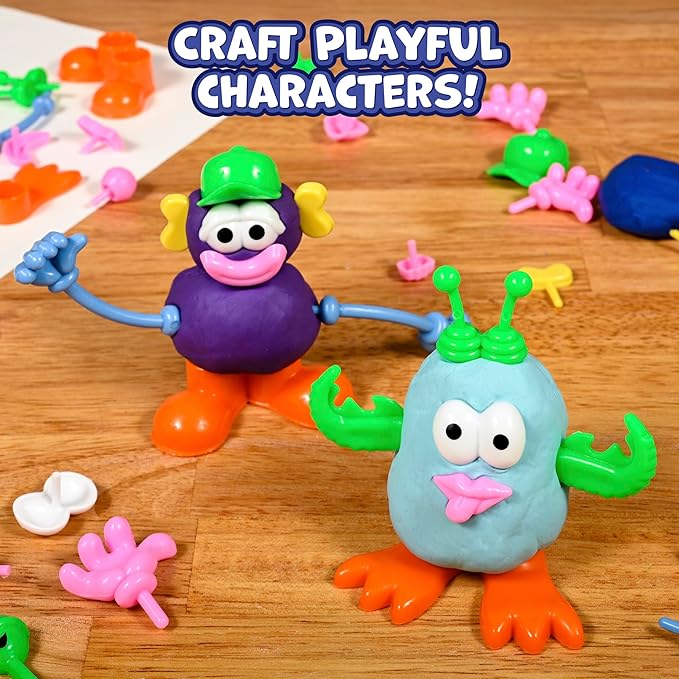 READY 2 LEARN Dough Character Accessories | Set of 52 | 21 Different Shapes-| Playdough Accessories for Kids-| Create Whacky Animals and Characters,(Pack of 2)