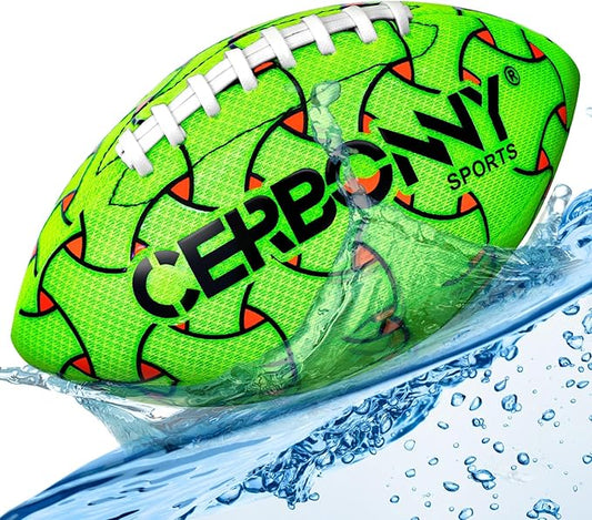 CERBONNY Waterproof Football for Kids Ages 3-12, All-Weather Youth Training Football for Beach/Backyard/Grass