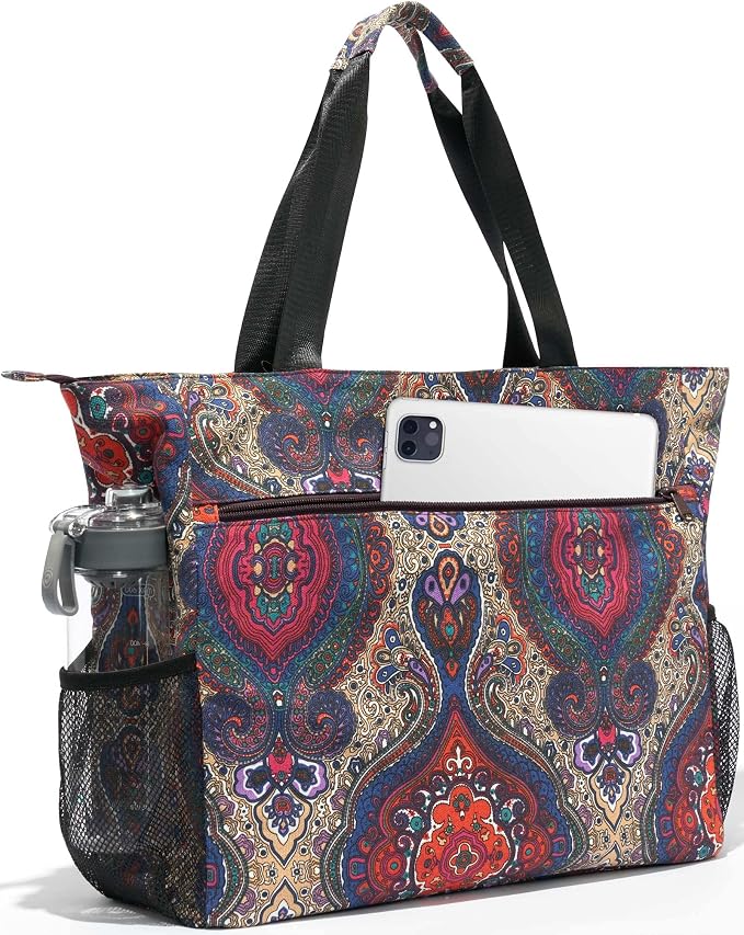 Heathyoga Multi-Functional Yoga Mat Carrier Gym Tote Bag - Large Mat Pocket, Women's Workout Bag