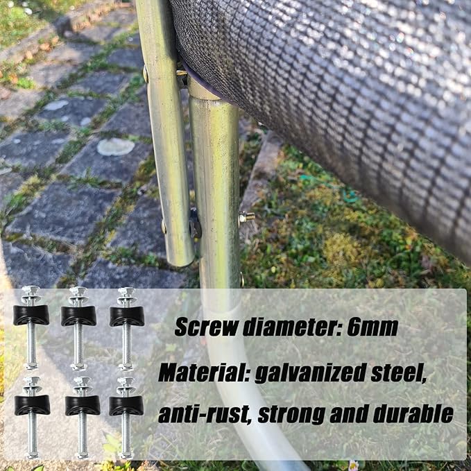 Trampoline Accessories Trampoline Screws Screws to fix The Trampoline Suitable for Large Trampolines(Long Screw 6mm-4pack)
