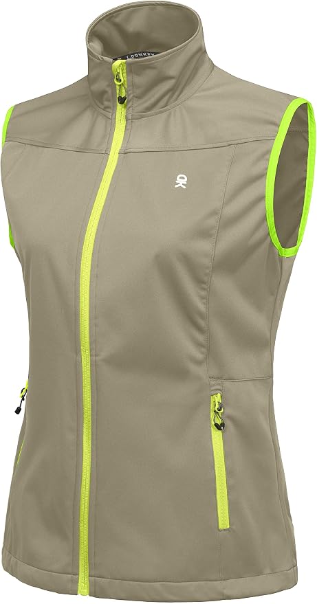 Little Donkey Andy Women's Lightweight Softshell Vest, Windproof Sleeveless Jacket for Running Hiking Travel