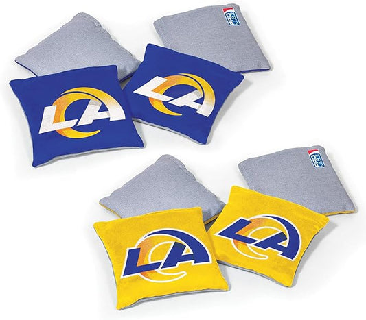 NFL Pro Football Dual Sided Bean Bags by Wild Sports, 8 Count, Premium Toss Bags for Cornhole Set - Great for Tailgates, Outdoors, Backyard