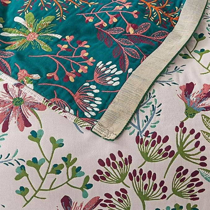 Boho Throw Blanket for Bed 100% Cotton Bohemian Blankets Ultra Soft Woven Muslin Decorative Blankets All Seasons Vintage Quilt Knitted Blanket for Sofa Chair(Green, 80"x90")