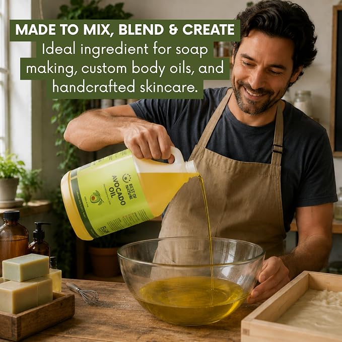 Best of Nature 100% Pure Avocado Oil – Natural Massage Oil, Moisturizing Body & Hair Oil, Unscented Skincare & Carrier for Essential Oils, 640 Fl Oz