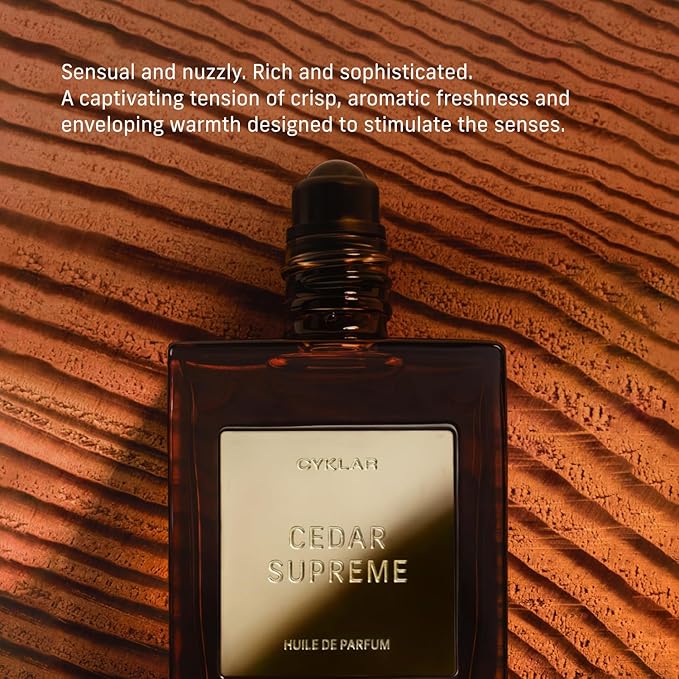 CYKLAR Perfume Oil for Skin – Cedar Supreme Scent – Crisp, Aromatic & Warm Perfume Fragrance with Bergamot, Lavender & Cedarwood Notes – Travel-Friendly 15ml