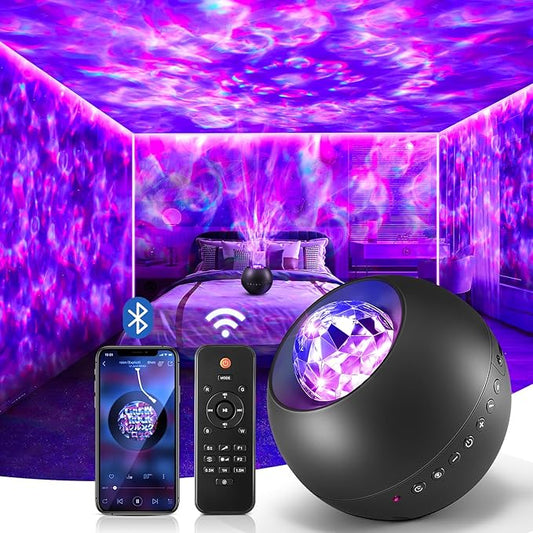 Galaxy Light Projector, 210 Light Effects Ceiling Projector,15 White Noise Galaxy Projector for Bedroom Adults,HiFi Bluetooth Galaxy Projector Lights for Bedroom,Remote&Timer Galaxy Lights for Bedroom