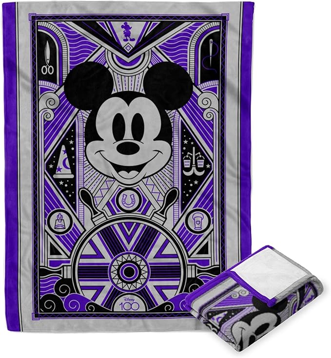 Northwest Disney 100 Silk Touch Throw Blanket, 60" x 80", Art Deco Mickey