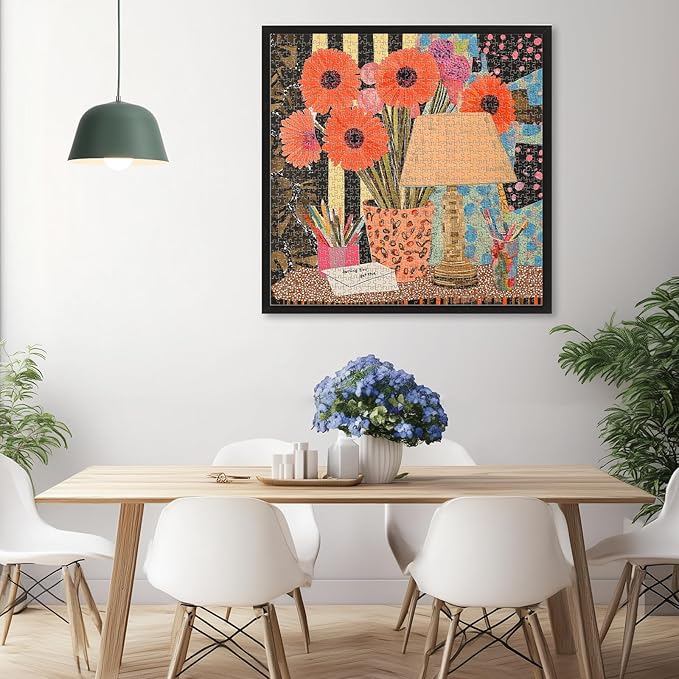 1000-Piece Adult Puzzle with Oil Painting-Style Desktop Scene Vibrant Art Jigsaw Puzzle, Challenging & Colorful Art Puzzle for Adults, Perfect for Relaxation and Gift-Giving, 24 x 24 in