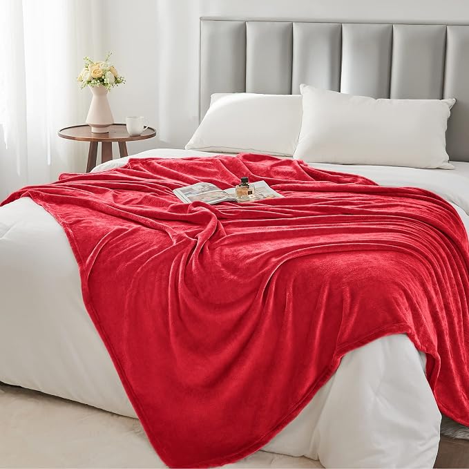BEDELITE Fleece Blankets Queen Size Red Throw Blankets for Bed, Luxury Plush Cozy Fuzzy Blanket 90x90 inches, Super Soft Warm Lightweight Throw Blanket All Seasons Suitable | Ultra Soft Fleece, Plush Microfiber, Lightweight Warmth, All Season Comfort, ...