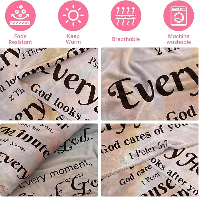 COMFAR Christian Gifts for Women Faith, Soft Throw Blankets for Women, Inspirational/Spiritual/Religious Gifts for Men, Personalized Blankets for Adults/Kids 40"x 50"