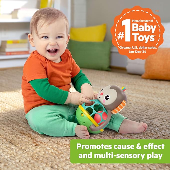 Bright Starts Giggle & Rattle Gift Set - Musical & Sensory Baby Toys 2-Pack, Elephant & Monkey, Unisex, Newborn+