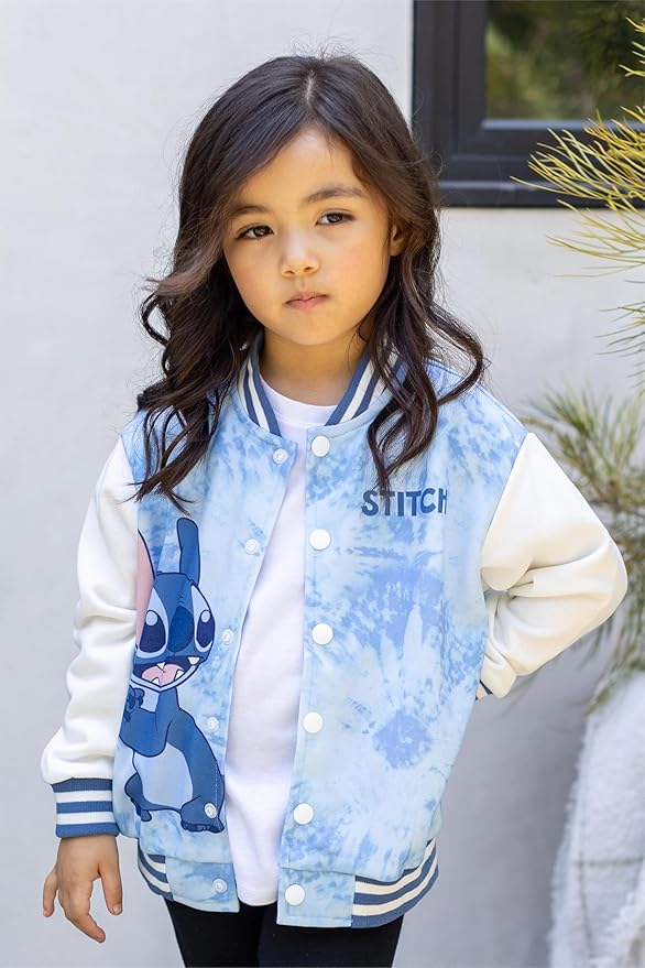 Disney Minnie Mickey Stitch Princess Frozen Marvel Jacket Lightweight Coat Button up Color Block Sweatshirt Sizes 2-14 Years