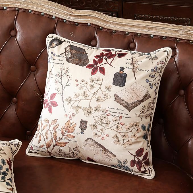 Designer French Velvet Throw Pillow Cover,Set of 2,18"x18"-Xipeia | Pillow Cover,Concealed Zipper Design,Dragonfly Pattern,Sofas,Bedroom,Living Room,Lounge Chairs,All Season Home Decor