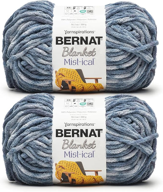 Bernat Blanket Mist-ical Storm Blue 2 Pack of 300g Yarn
