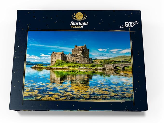 MyPuzzle Eilean Donan Castle On A Warm Summer Day - Dornie, Scotland - Premium 500 Piece Jigsaw Puzzle for Adults