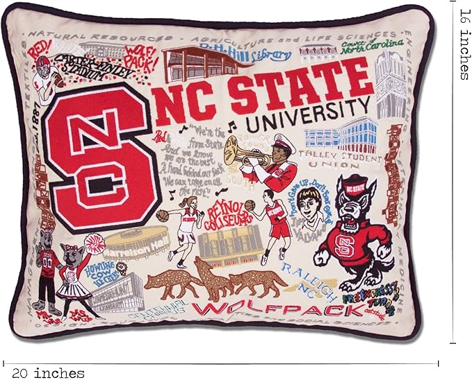 Catstudio North Carolina State University Collegiate Embroidered Decorative Throw Pillow