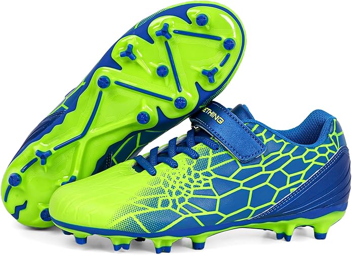 Kids Soccer Cleats for Boys Girls Soccer Shoes Firm Ground Youth Lightweight Athletic Training Football Cleats for Little/Big Kid