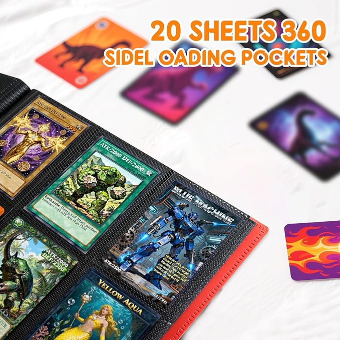 Card Binder 9 Pocket, PP Cover Trading Card Binder for 360 Cards, Sturdy Card Collection Album, Card Holder Folders for MTG, TCG, Game Cards & Sports Cards,Red