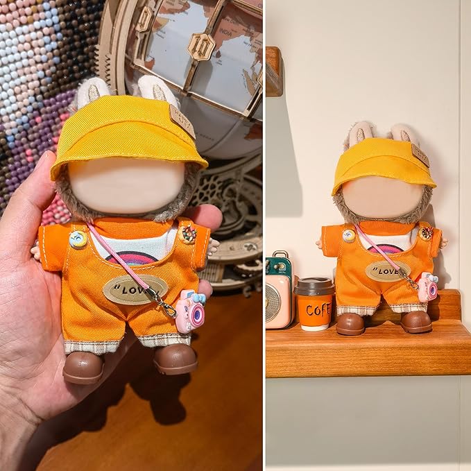 iBayda Total 3 Sets Doll Clothes Outfits & Accessories Playset for 17cm Dolls Include:3 Hats, 3 Bags, 3 Tops, 2 Rompers, 1 Coat, 1 Pants, 3 Shoes (Doll and Glasses are Not Icluded)
